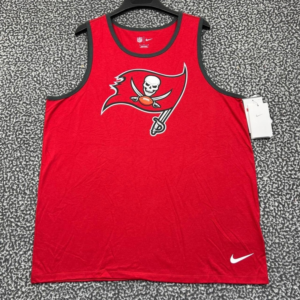 Nike Shirt Men Large Red Tampa Bay Buccaneers NFL Sleeveless Crew Neck New